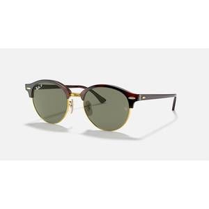 NEW RAY BAN men's clubround classic sunglasses in red havana